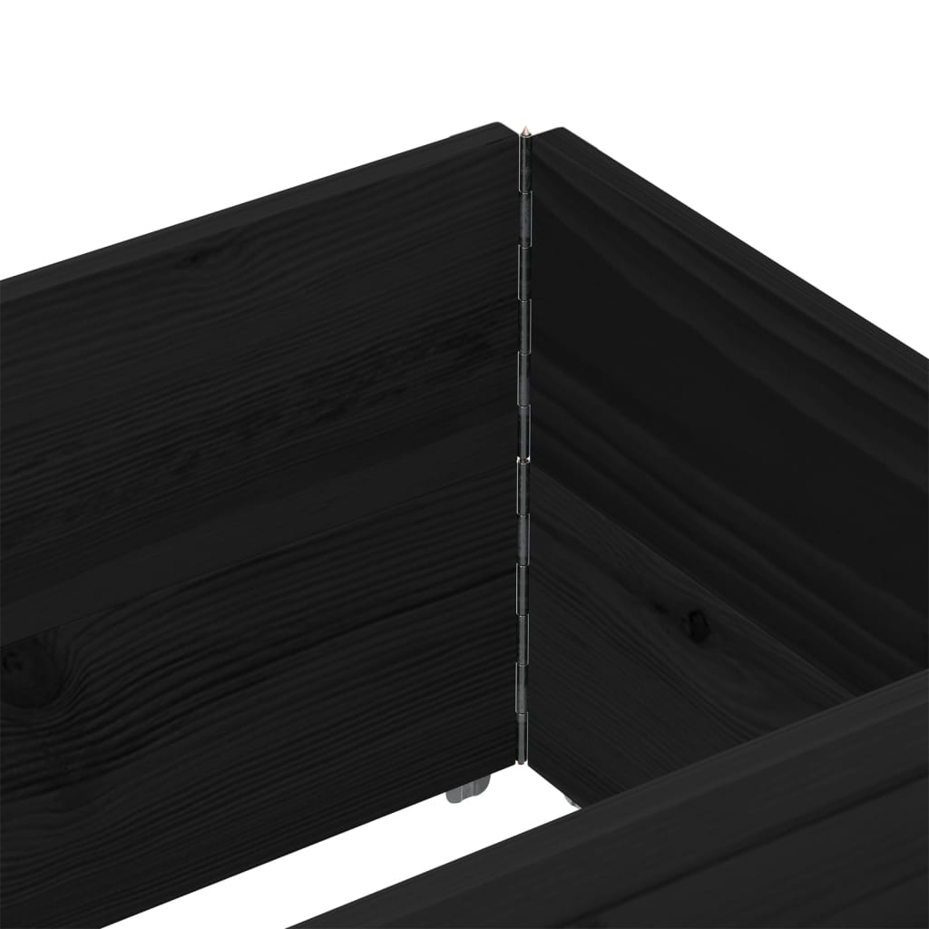 pallerammer 2 stk. 150x50 cm massivt fyrretræ sort