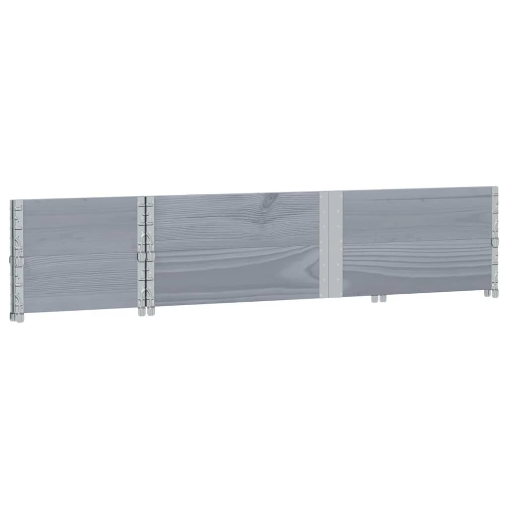 pallerammer 2 stk. 150x50 cm massivt fyrretræ grå