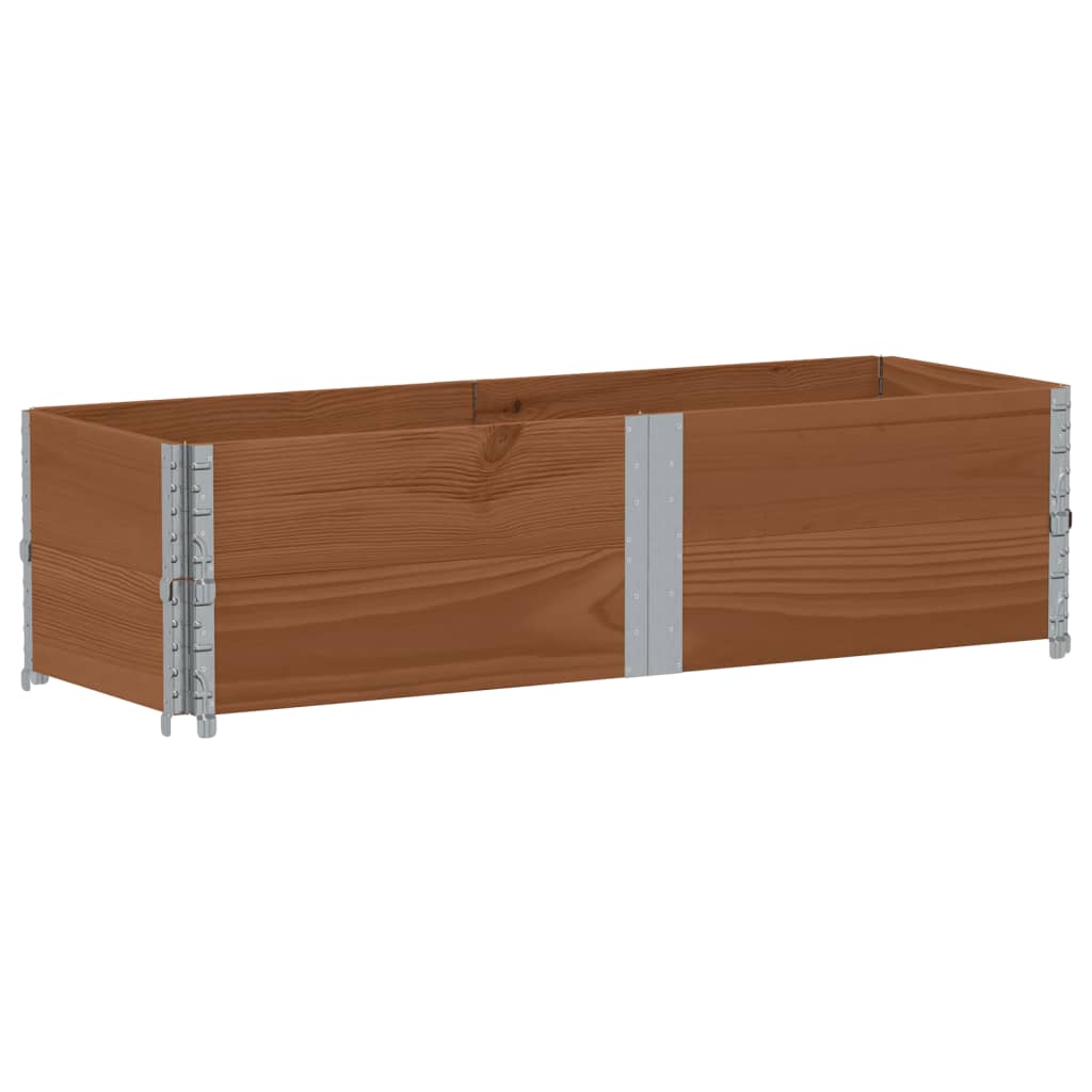 pallerammer 2 stk. 150x50 cm massivt fyrretræ brun