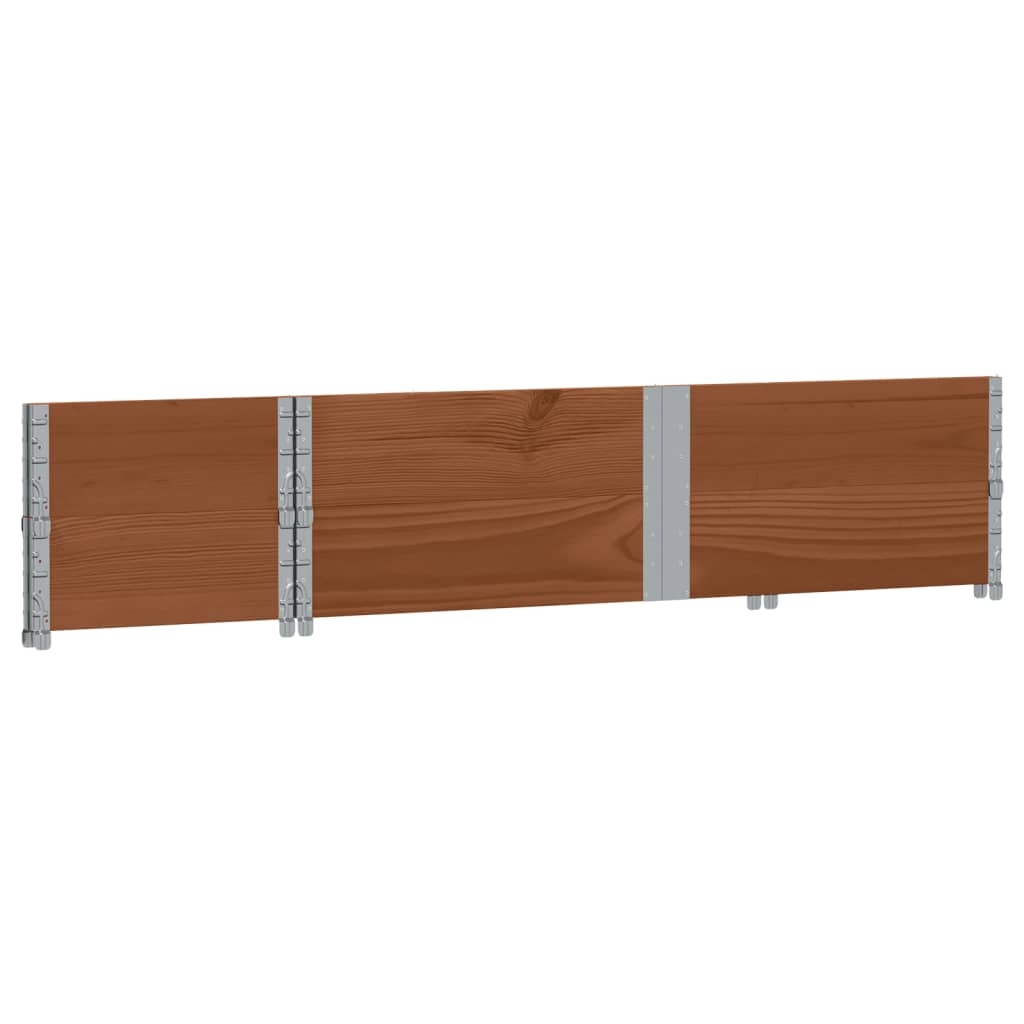 pallerammer 2 stk. 150x50 cm massivt fyrretræ brun
