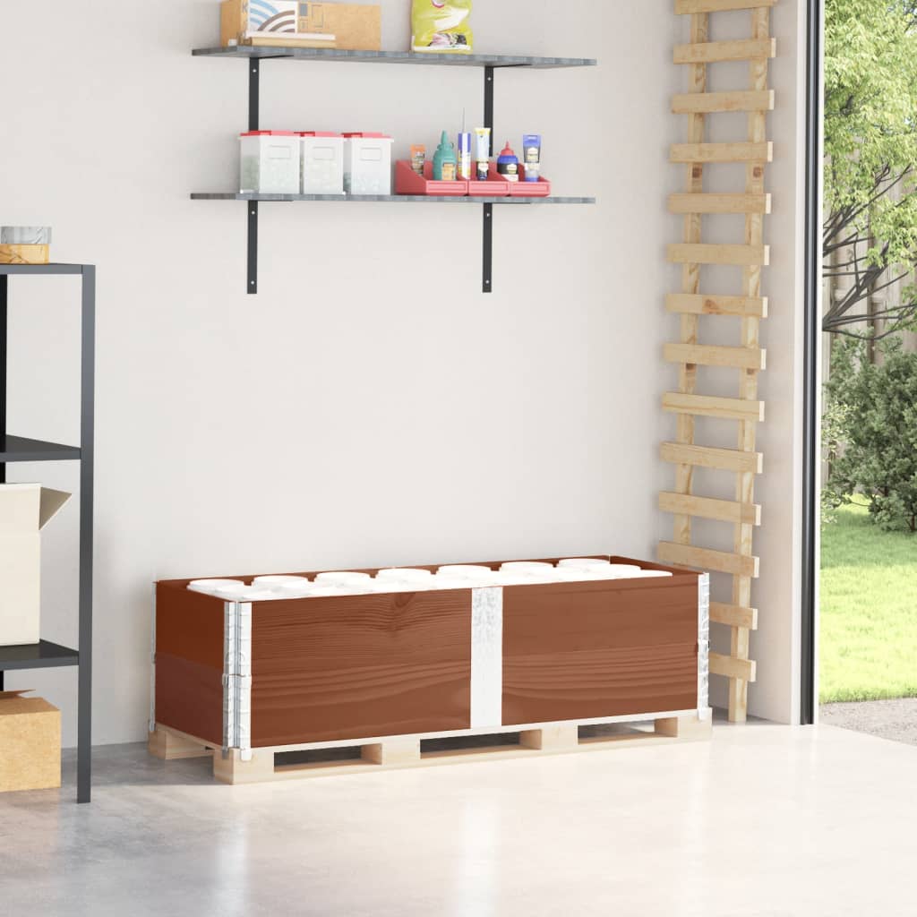 pallerammer 2 stk. 150x50 cm massivt fyrretræ brun