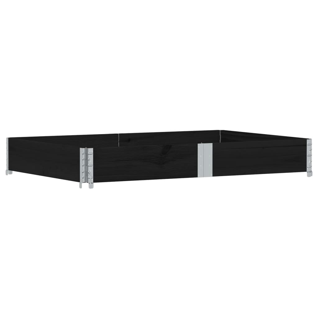 palleramme 150x100 cm massivt fyrretræ sort