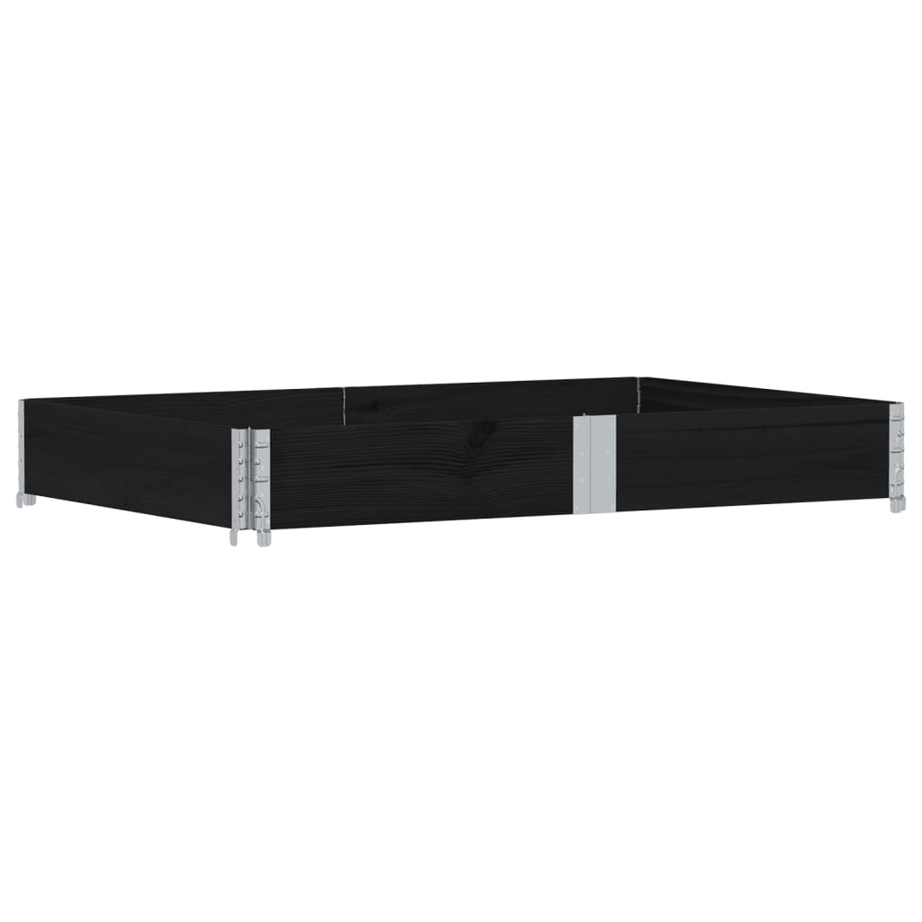 palleramme 150x100 cm massivt fyrretræ sort
