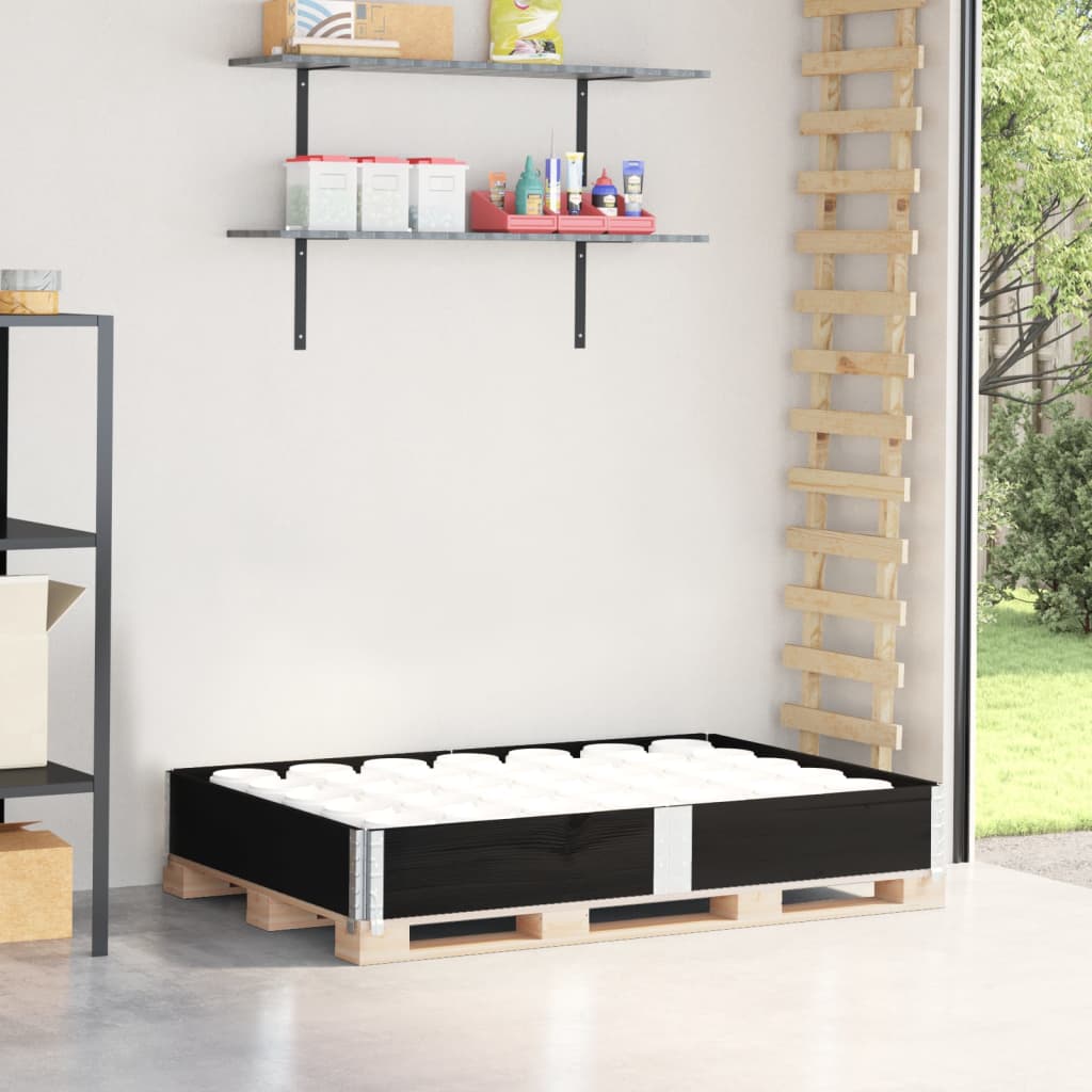 palleramme 150x100 cm massivt fyrretræ sort
