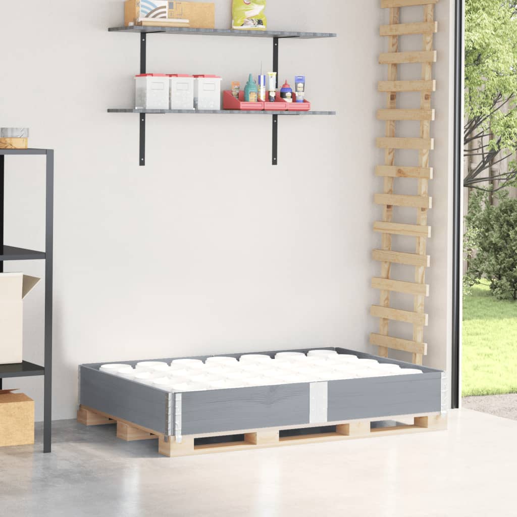 palleramme 150x100 cm massivt fyrretræ grå