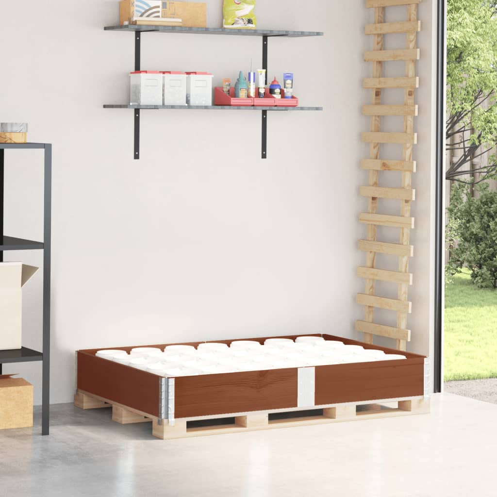 palleramme 150x100 cm massivt fyrretræ brun