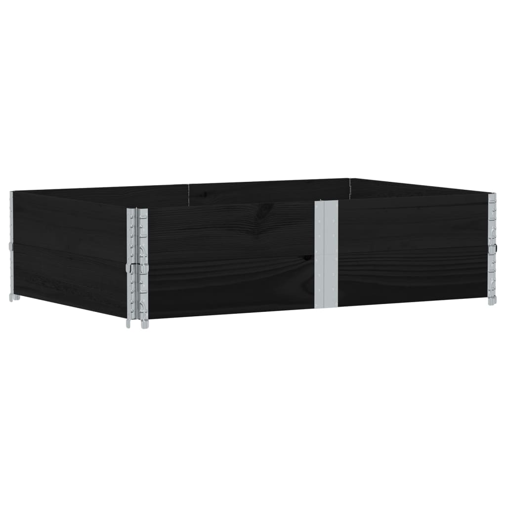 pallerammer 2 stk. 150x100 cm massivt fyrretræ sort