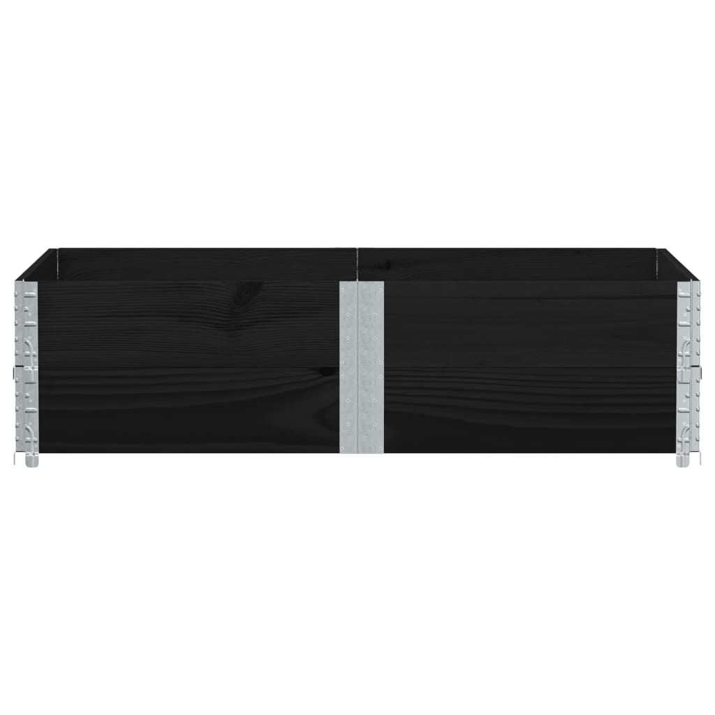 pallerammer 2 stk. 150x100 cm massivt fyrretræ sort