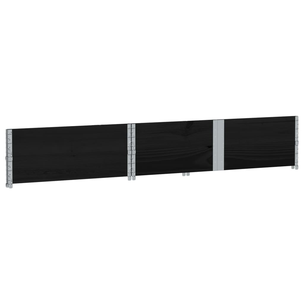 pallerammer 2 stk. 150x100 cm massivt fyrretræ sort