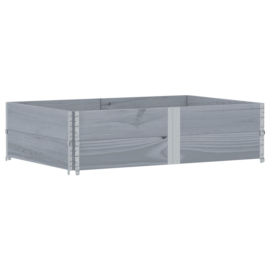pallerammer 2 stk. 150x100 cm massivt fyrretræ grå