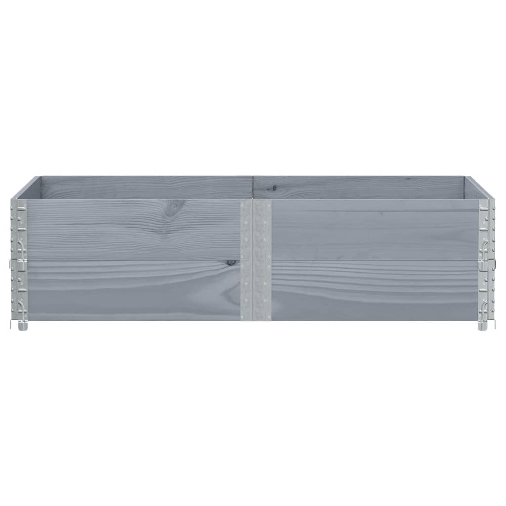 pallerammer 2 stk. 150x100 cm massivt fyrretræ grå