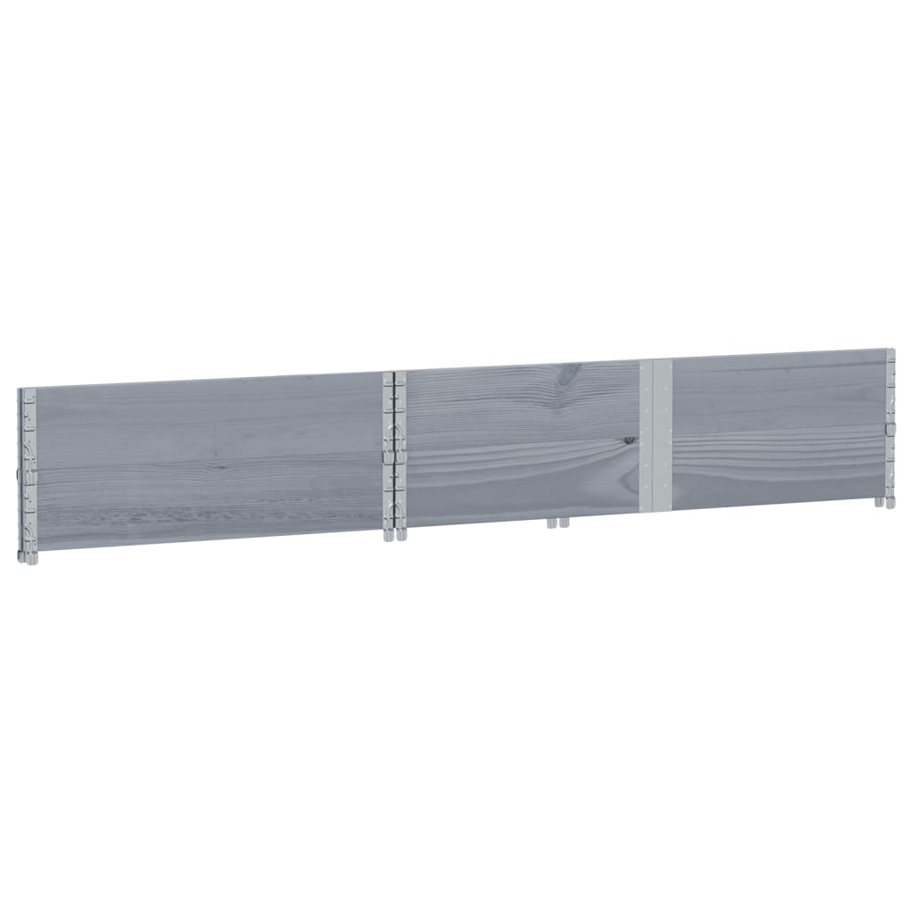 pallerammer 2 stk. 150x100 cm massivt fyrretræ grå
