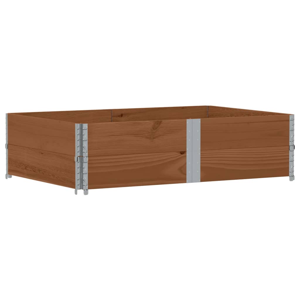 pallerammer 2 stk. 150x100 cm massivt fyrretræ brun