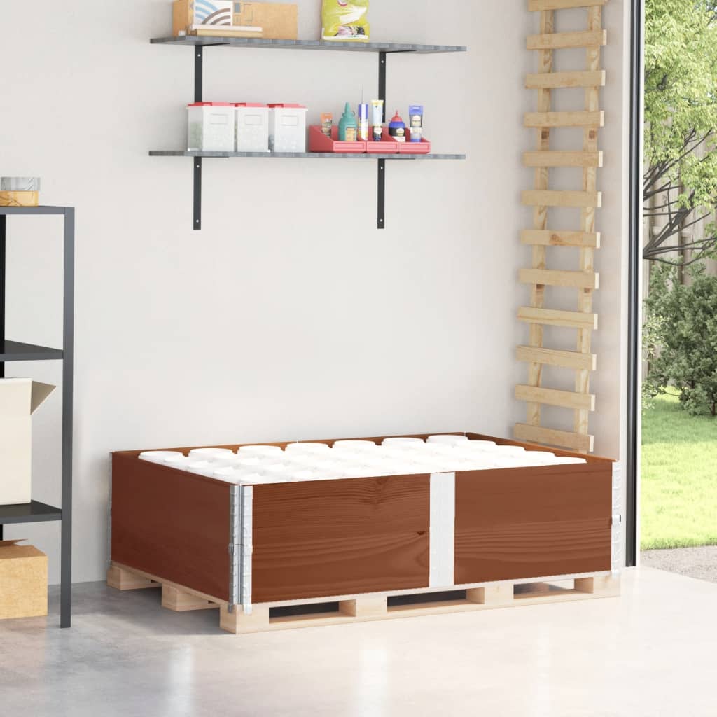 pallerammer 2 stk. 150x100 cm massivt fyrretræ brun