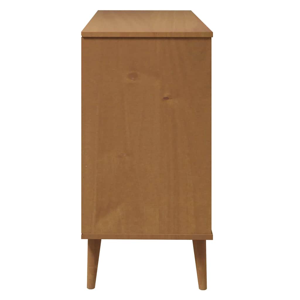 sengebord MOLDE 113x40x80 cm massivt fyrretræ brun