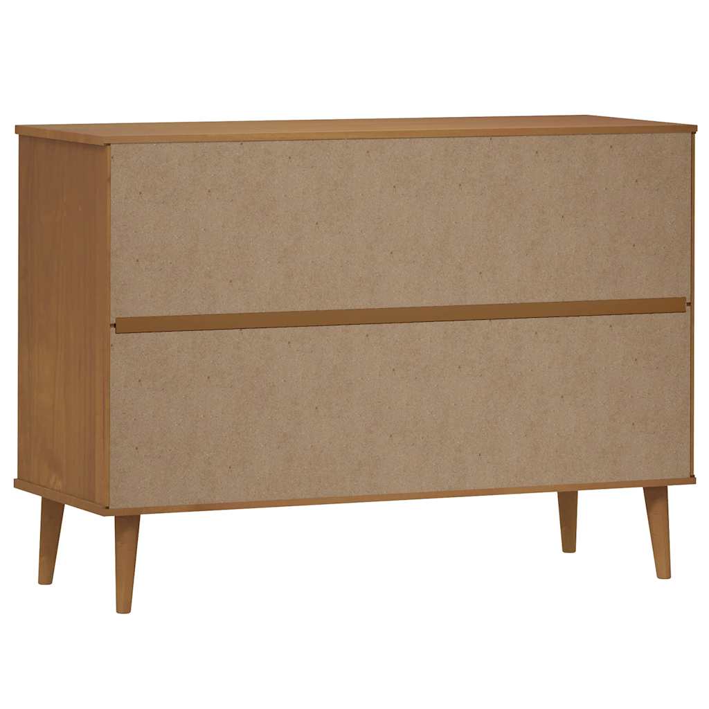 sengebord MOLDE 113x40x80 cm massivt fyrretræ brun