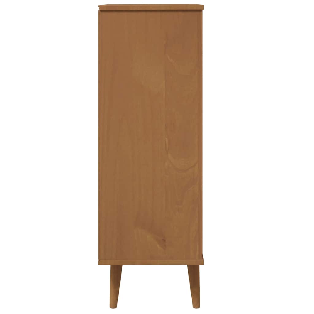 skoskab MOLDE 59,5x35x103 cm massivt fyrretræ brun