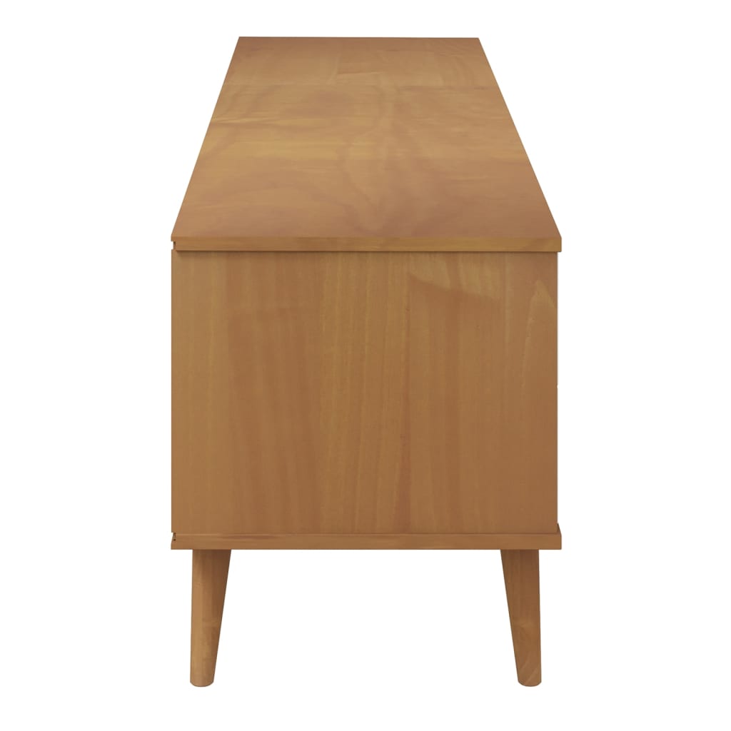 tv-skab MOLDE 158x40x49 cm massivt fyrretræ brun