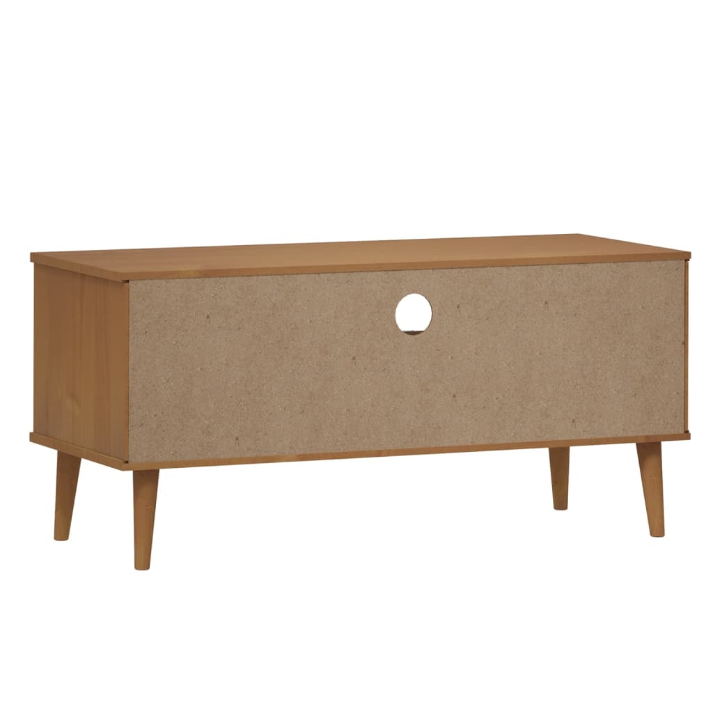 tv-skab MOLDE 158x40x49 cm massivt fyrretræ brun