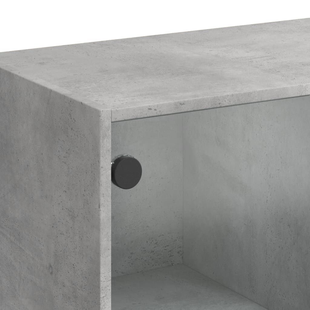 skab med låger 68x37x142 cm konstrueret træ betongrå
