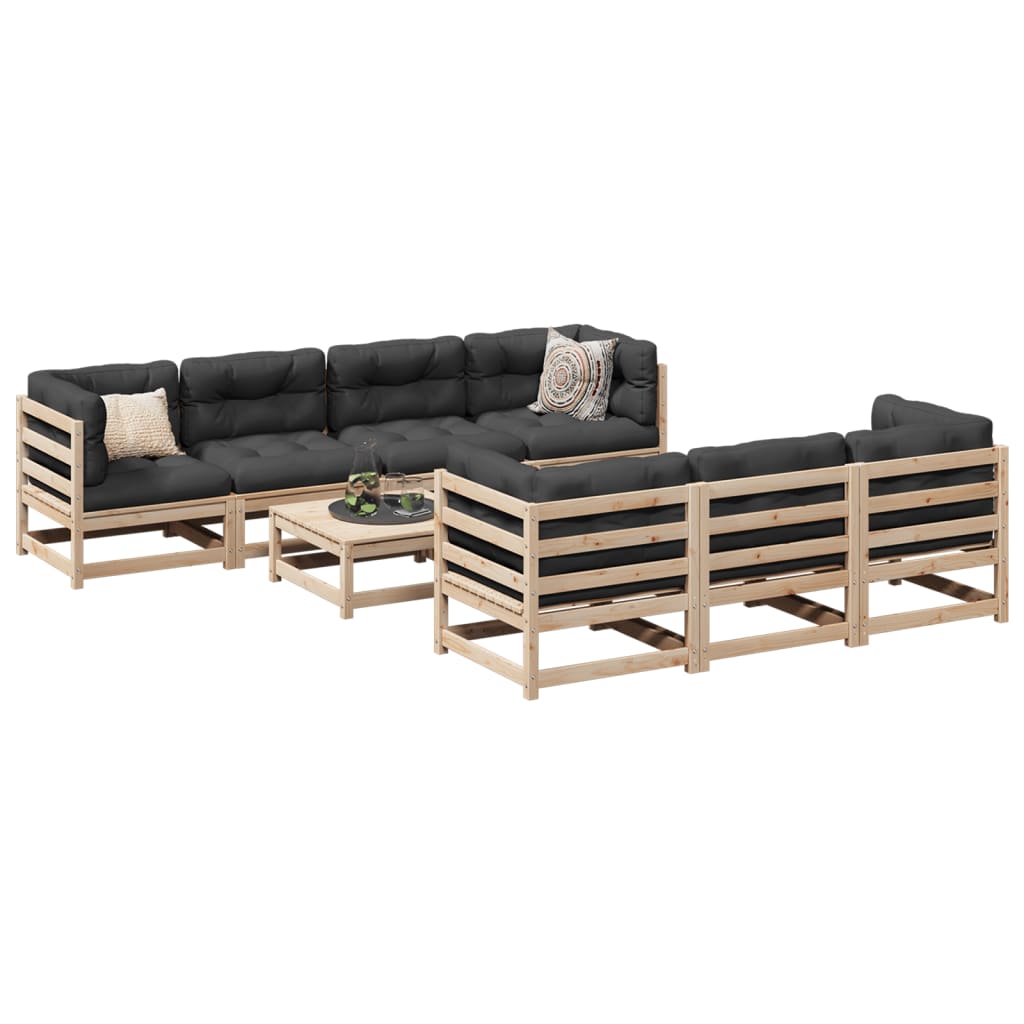 sofasæt til haven 8 dele massivt fyrretræ