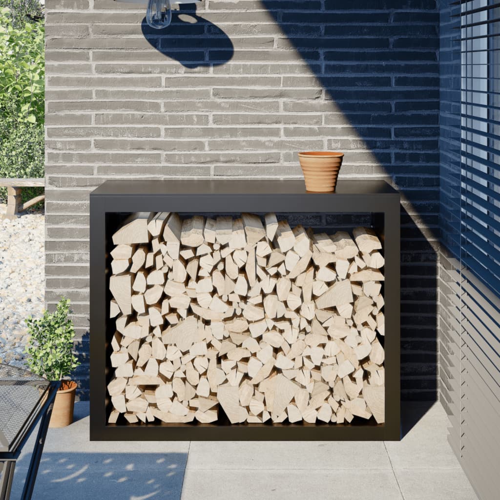 brændestativ 100x40x80 cm stål sort