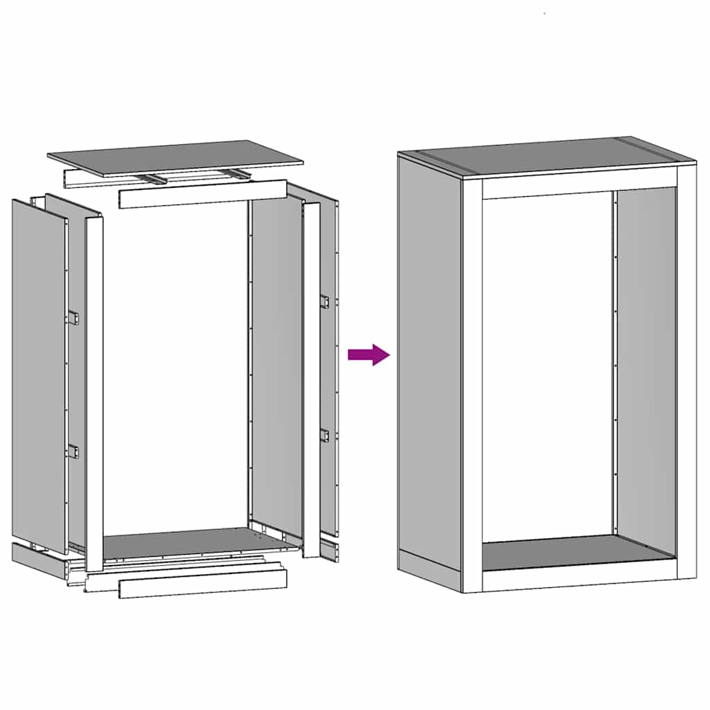 Brændereol 60x40x100 cm i vejrbestandigt stål