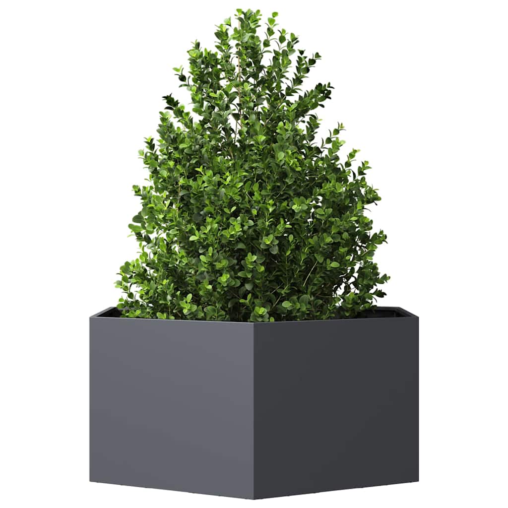 plantekasse 104x90x45 cm sekskantet stål antracitgrå