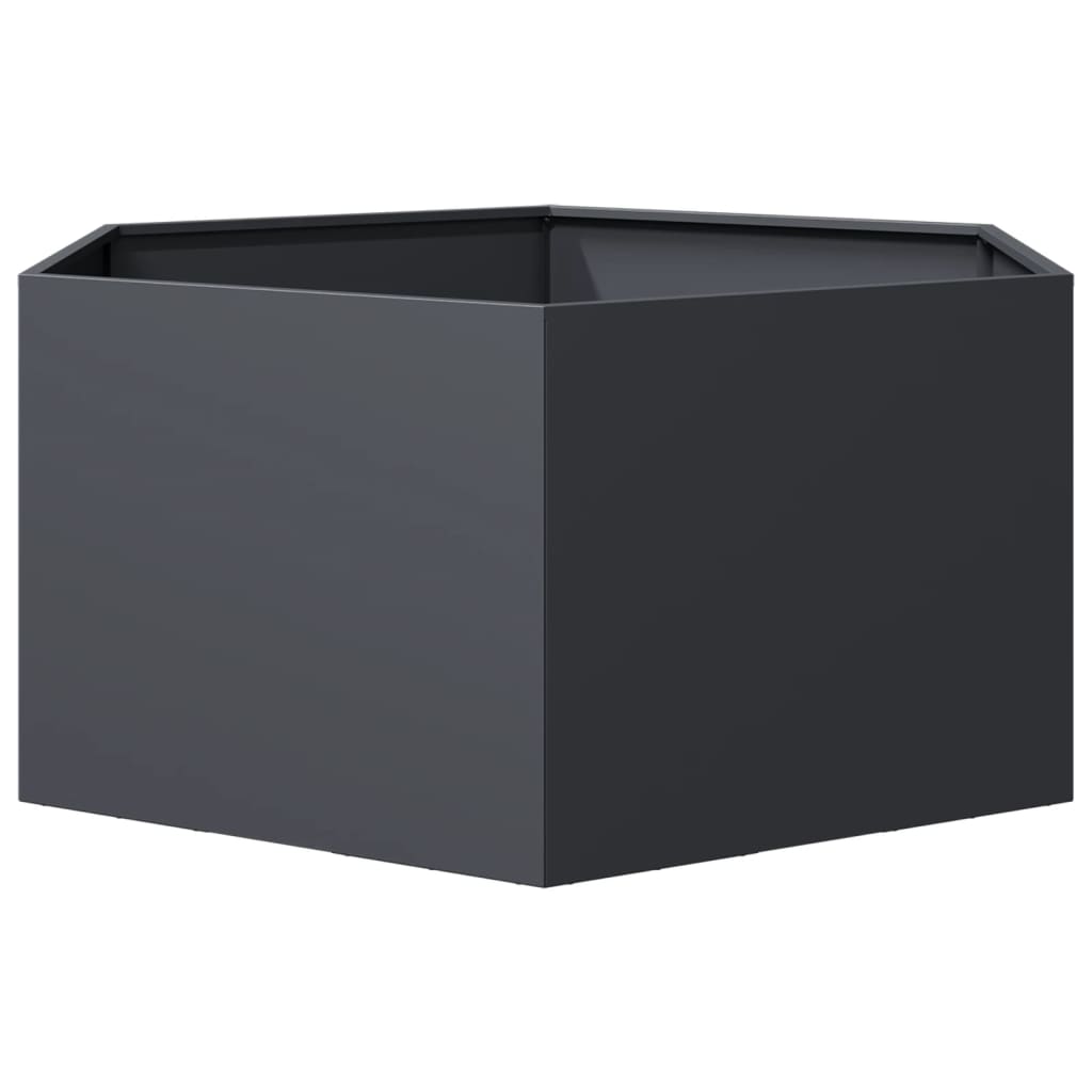 plantekasse 104x90x45 cm sekskantet stål antracitgrå
