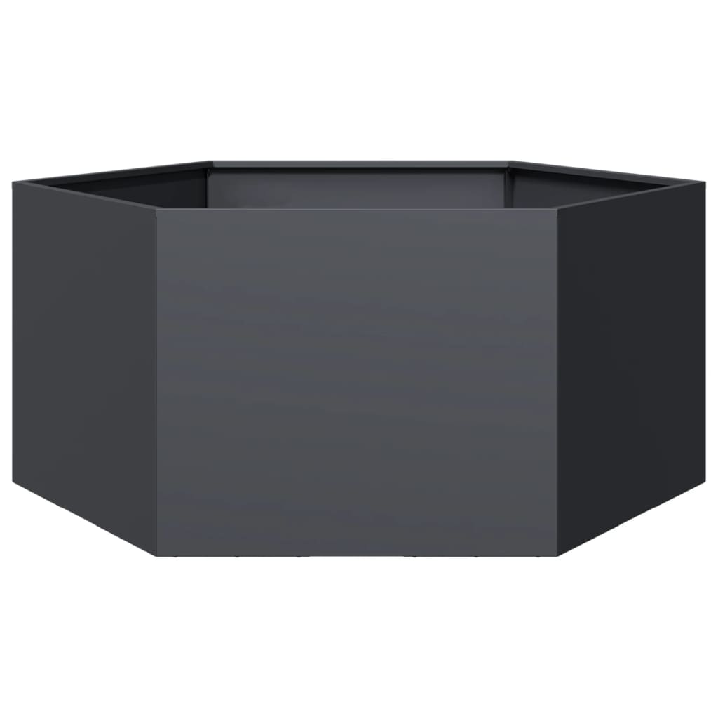 plantekasse 104x90x45 cm sekskantet stål antracitgrå