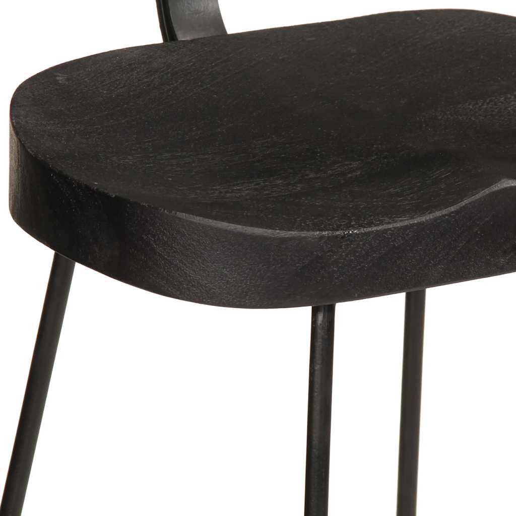 barstole 2 stk. 49x43x103 cm massivt mangotræ sort