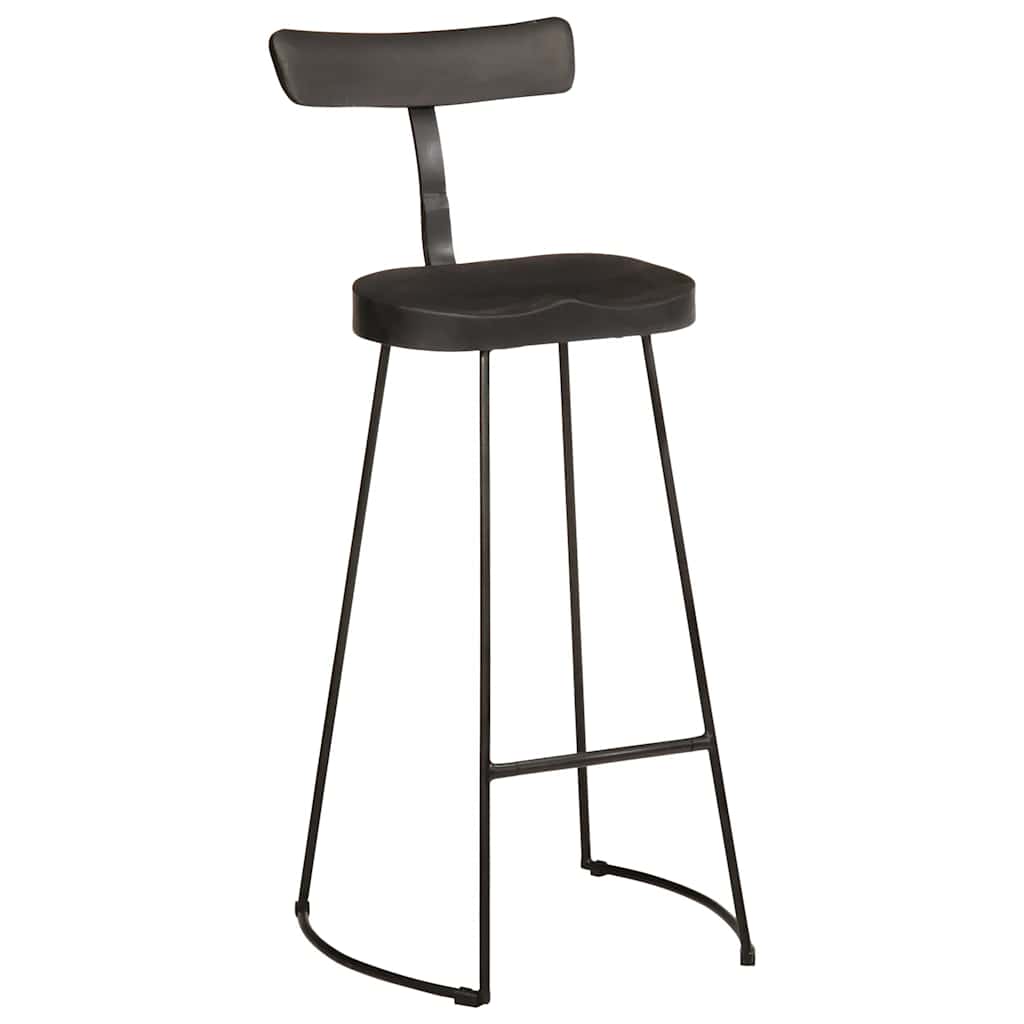 barstole 2 stk. 49x43x103 cm massivt mangotræ sort