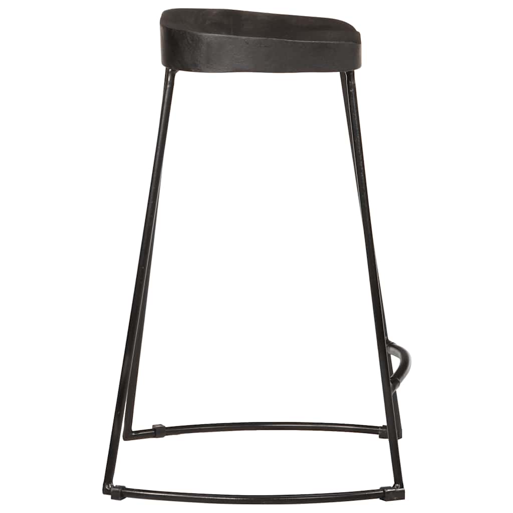 barstole 2 stk. 45x40x62 cm massivt mangotræ sort