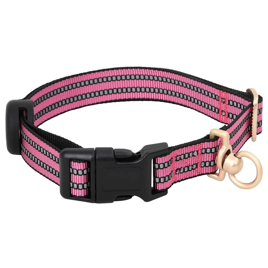 hundesele med snor og halsbånd str. L justerbar pink
