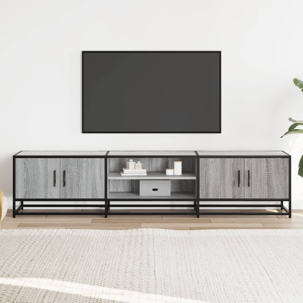 tv-bord 180x35x41 cm konstrueret træ grå sonoma-eg