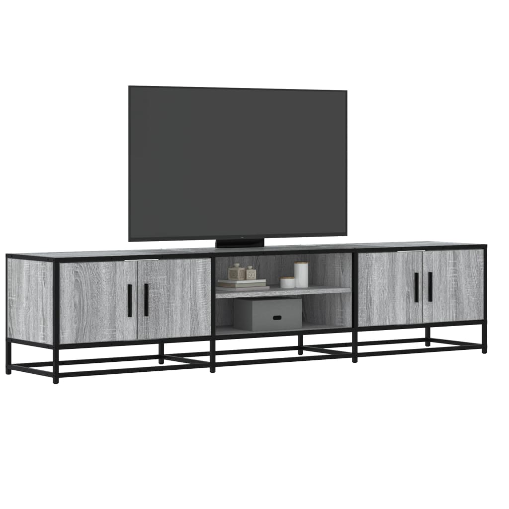 tv-bord 180x35x41 cm konstrueret træ grå sonoma-eg
