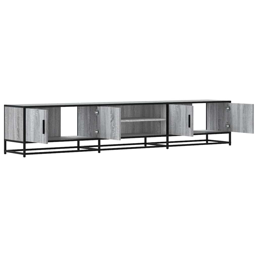 tv-bord 210x35x41 cm konstrueret træ grå sonoma-eg