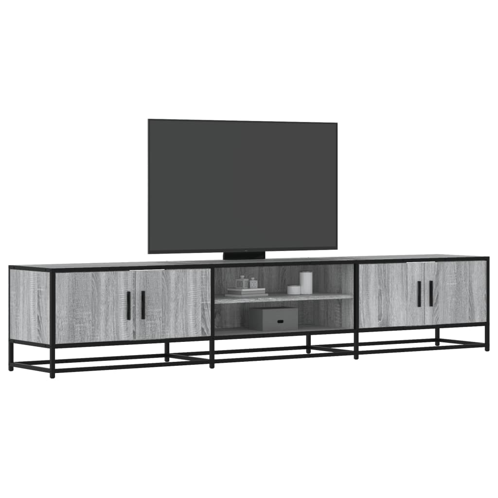 tv-bord 210x35x41 cm konstrueret træ grå sonoma-eg