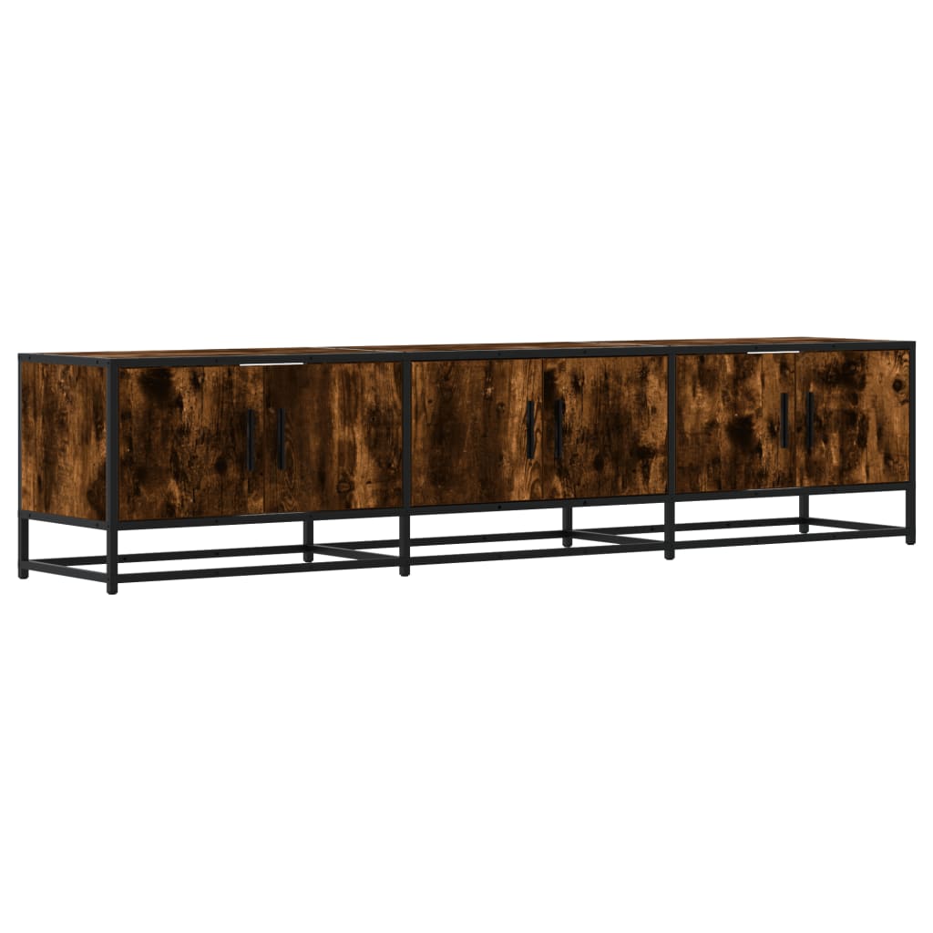 tv-bord 180x35x41 cm konstrueret træ røget egetræsfarve