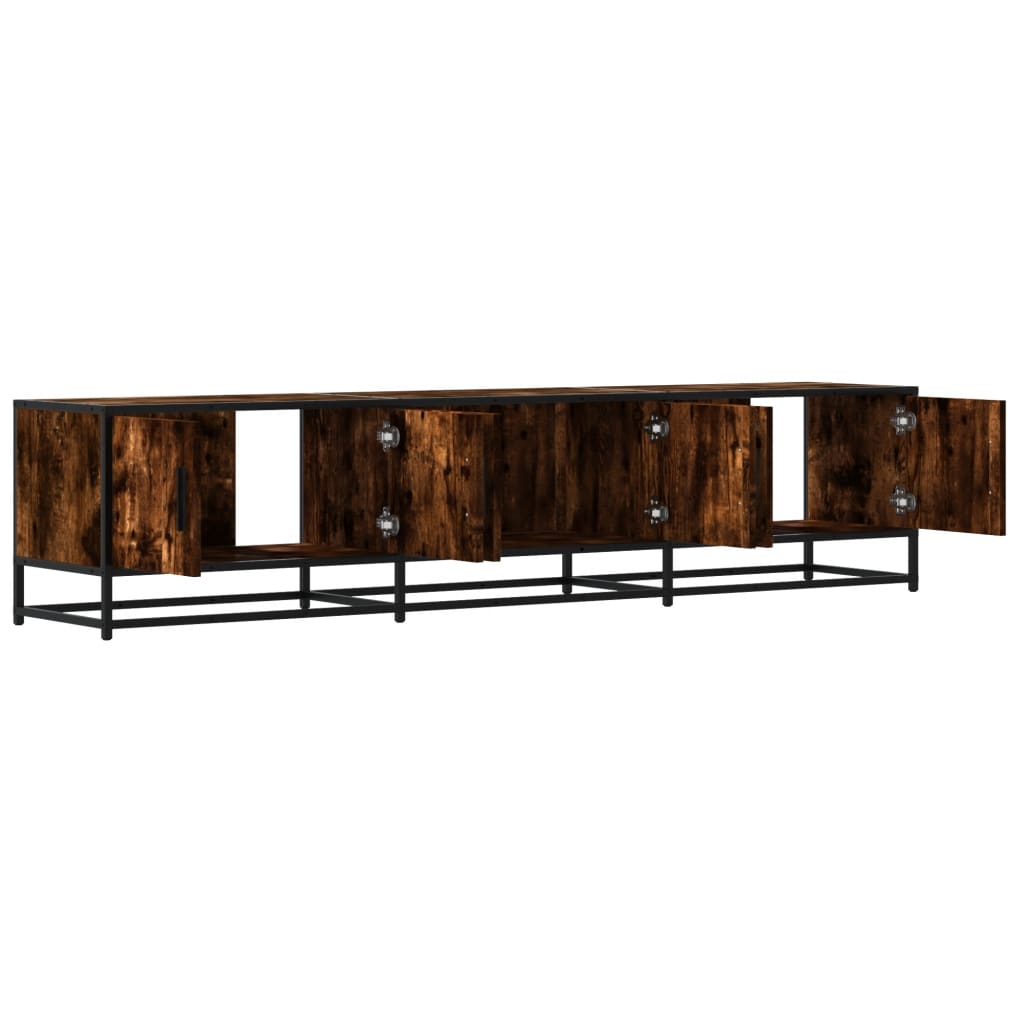 tv-bord 180x35x41 cm konstrueret træ røget egetræsfarve