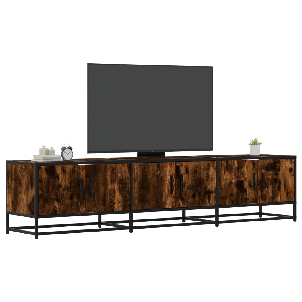 tv-bord 180x35x41 cm konstrueret træ røget egetræsfarve