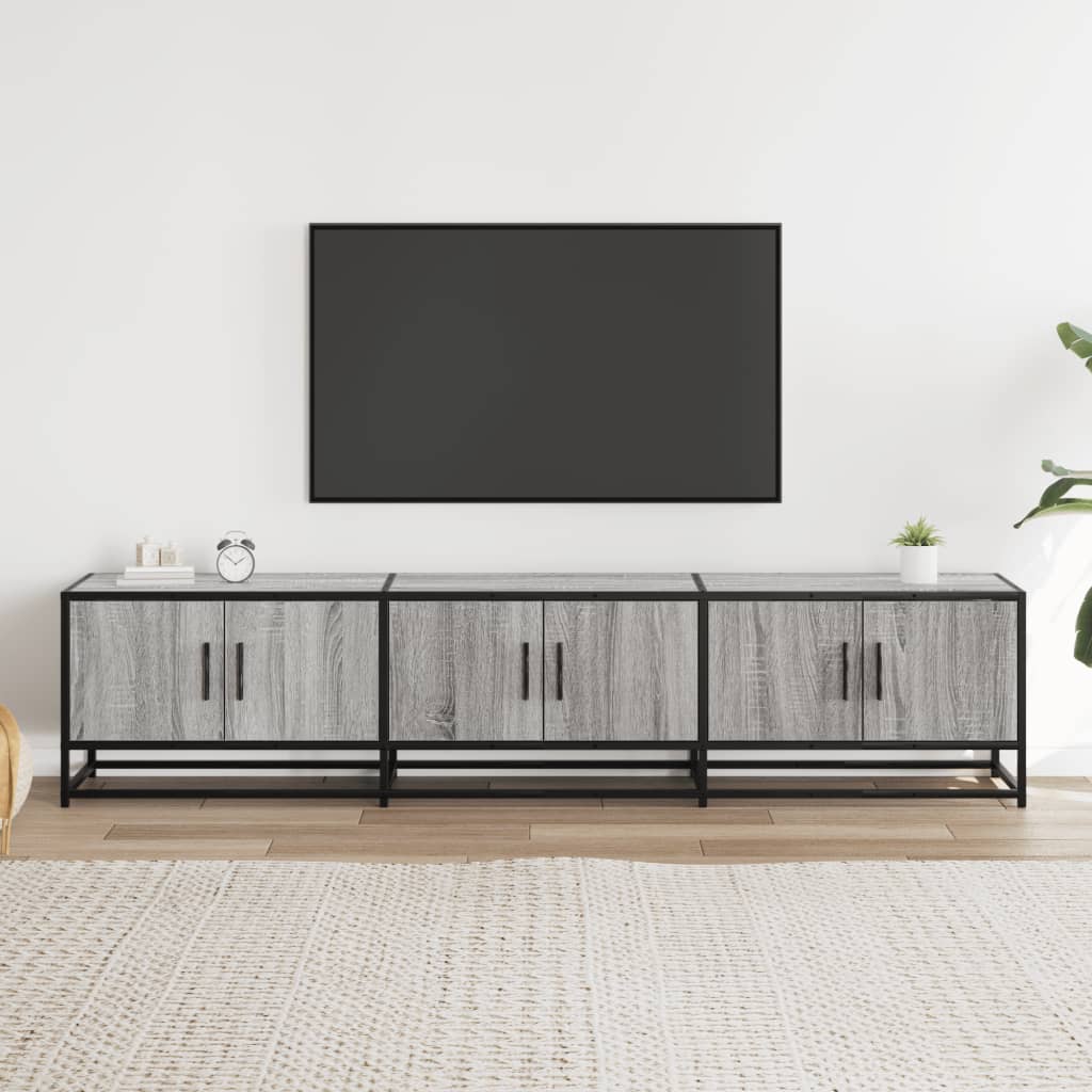 tv-bord 180x35x41 cm konstrueret træ grå sonoma-eg