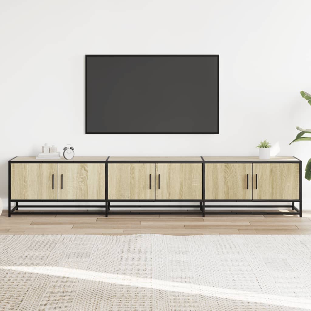 tv-bord 210x35x41 cm konstrueret træ sonoma-eg