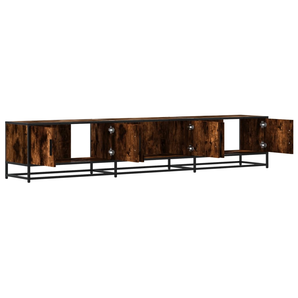 tv-bord 210x35x41 cm konstrueret træ røget egetræsfarve