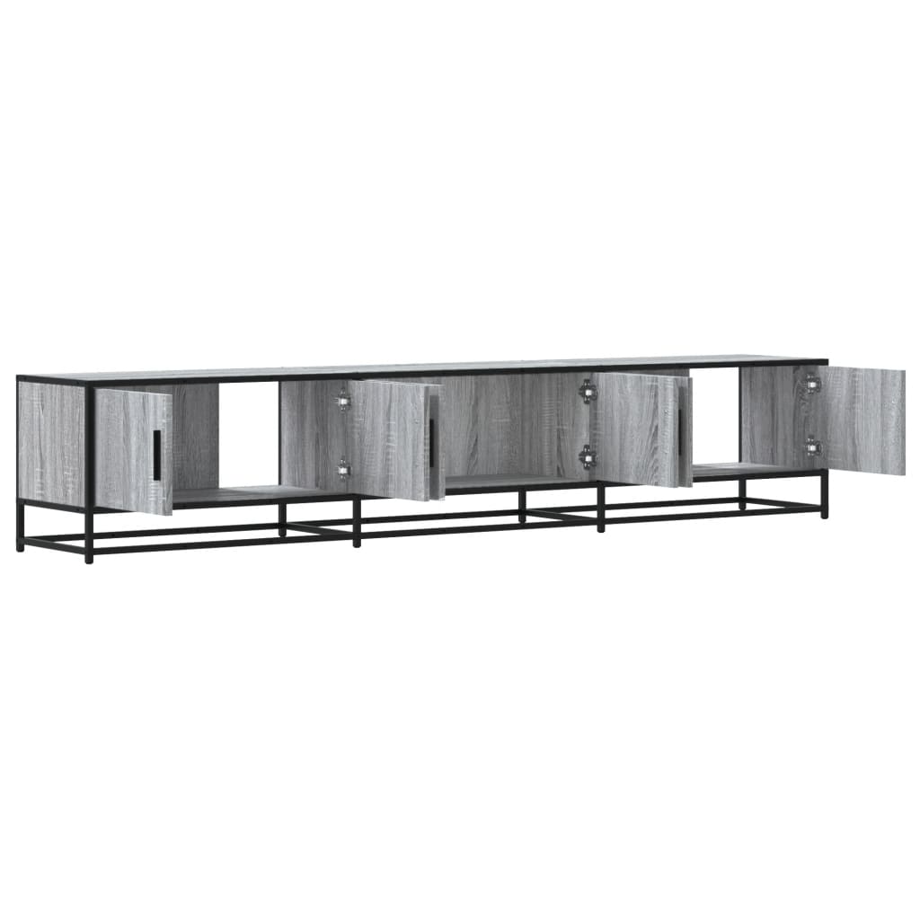 tv-bord 210x35x41 cm konstrueret træ grå sonoma-eg