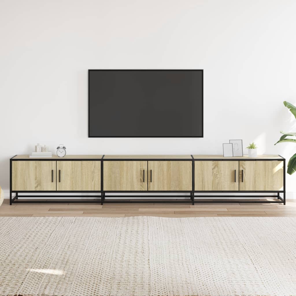 tv-bord 240x35x41 cm konstrueret træ sonoma-eg