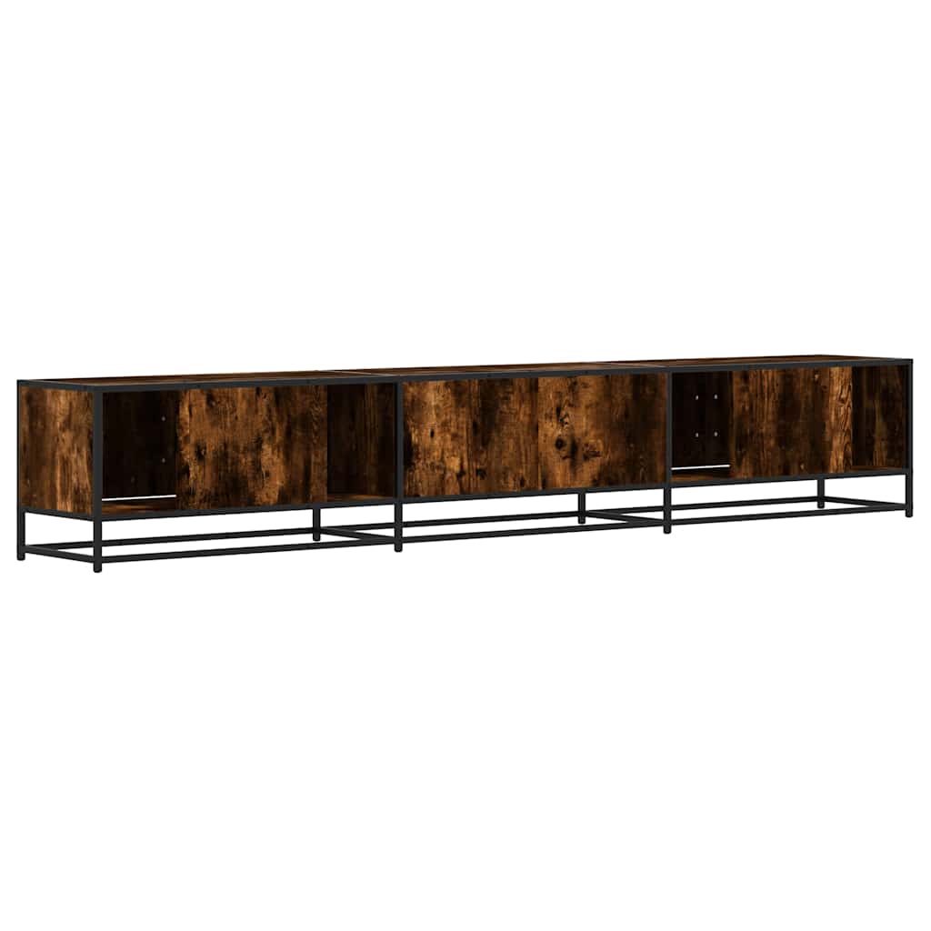 tv-bord 240x35x41 cm konstrueret træ røget egetræsfarve