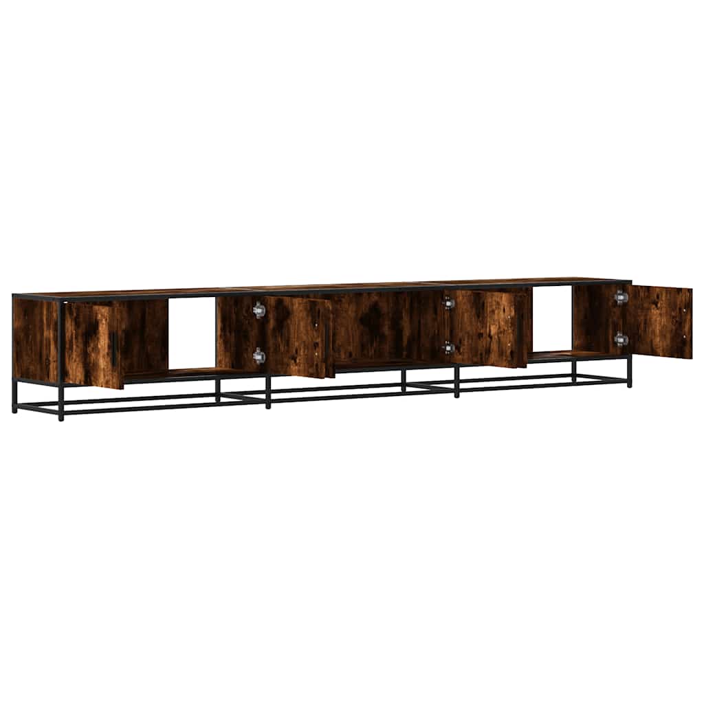 tv-bord 240x35x41 cm konstrueret træ røget egetræsfarve