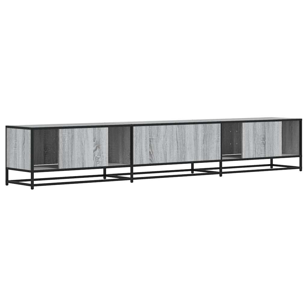 tv-bord 240x35x41 cm konstrueret træ grå sonoma-eg