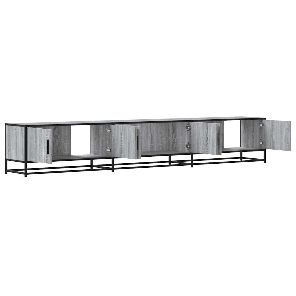 tv-bord 240x35x41 cm konstrueret træ grå sonoma-eg
